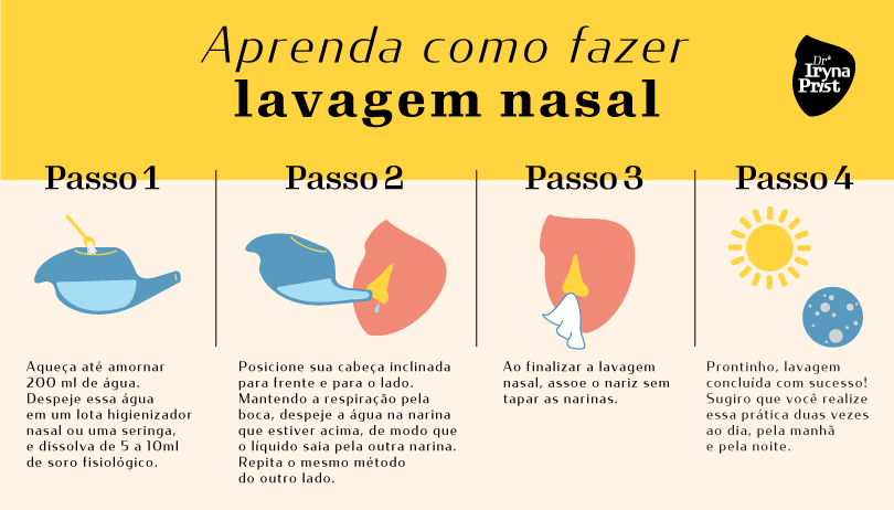 Aprenda como fazer lavagem nasal sem o uso de medicamento em apenas 4 passos